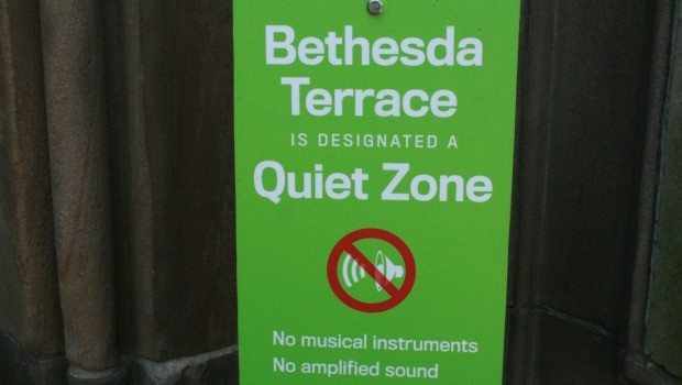 The Bethesda Terrace - defined as the area around the Bethesda Fountain, is now a music-free space.